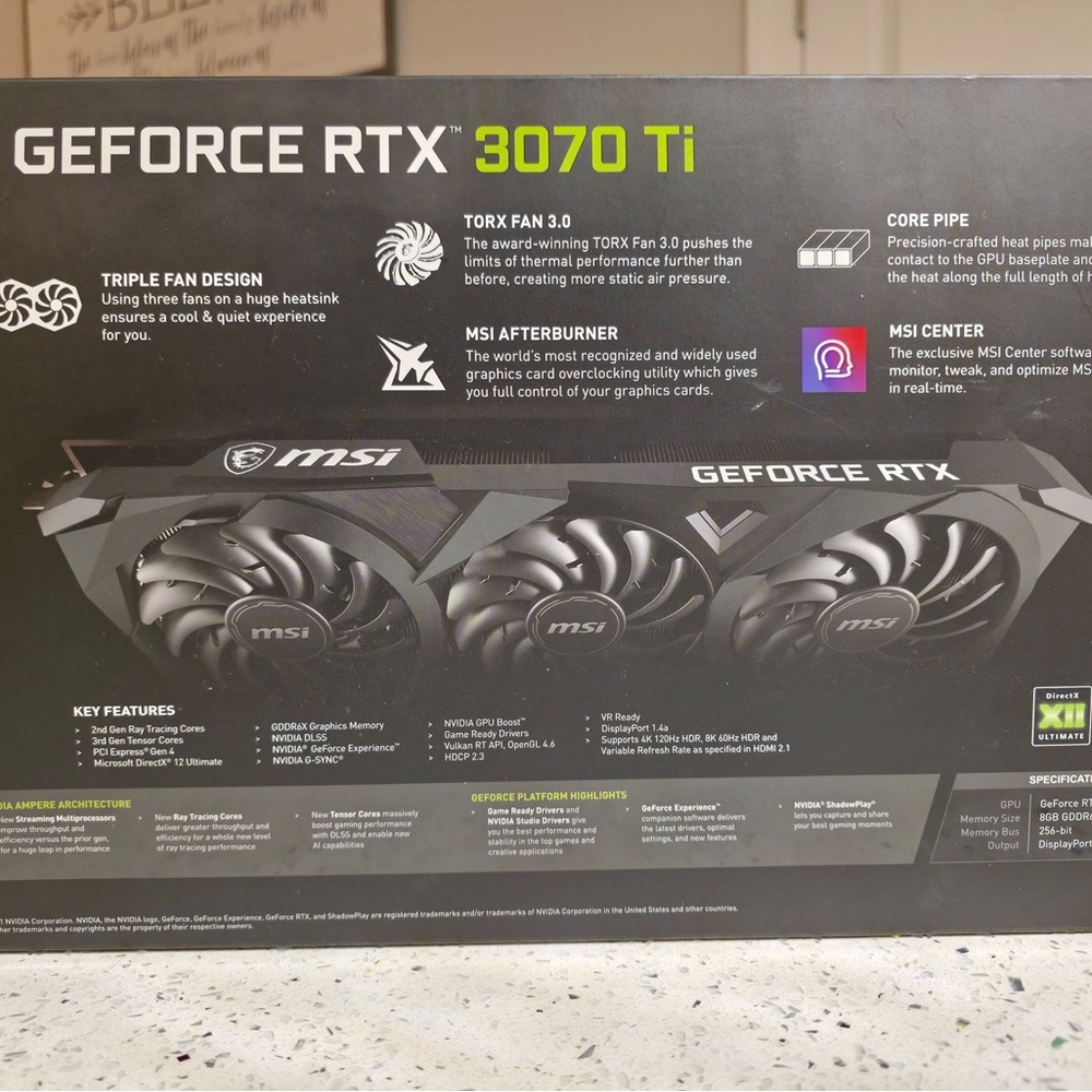 MSI GeForce RTX 3070 Ti with Black and Gray Design - Picture 2 of 11